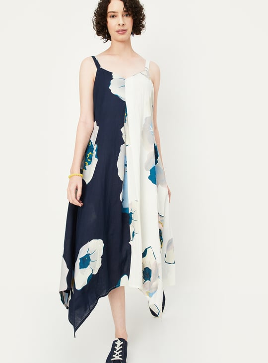 Women Printed Handkerchief Hem Dress Printed
