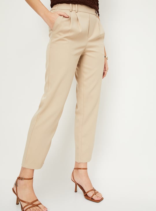 Women Pleated Regular Fit Formal Trousers