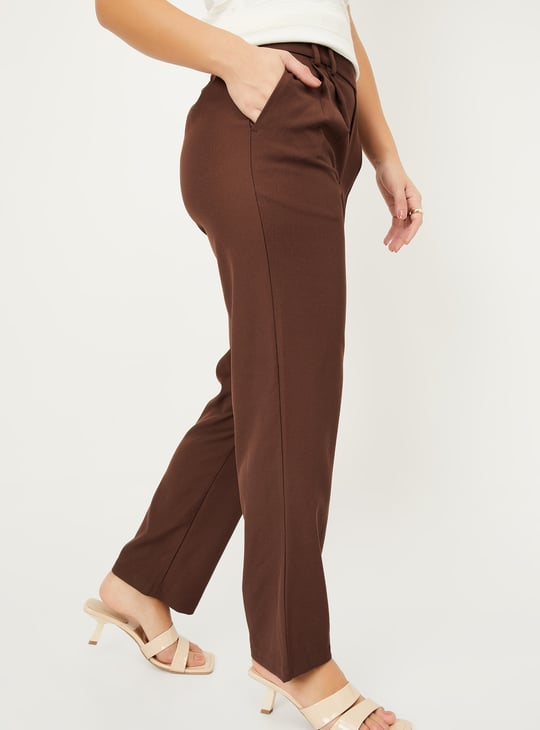 Women Pleated Regular Fit Formal Trousers