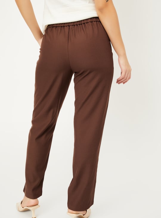 Women Pleated Regular Fit Formal Trousers