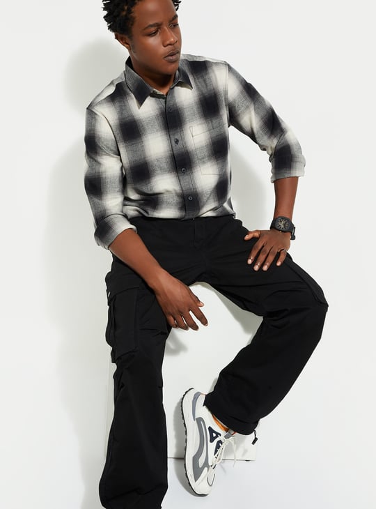 URB_N Men Regular Fit Checked Shirt