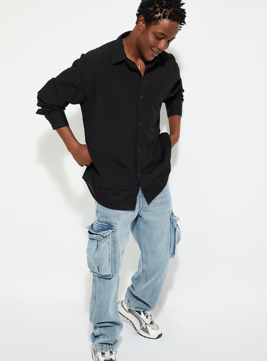 URB_N Men Oversized Solid Shirt | Solid