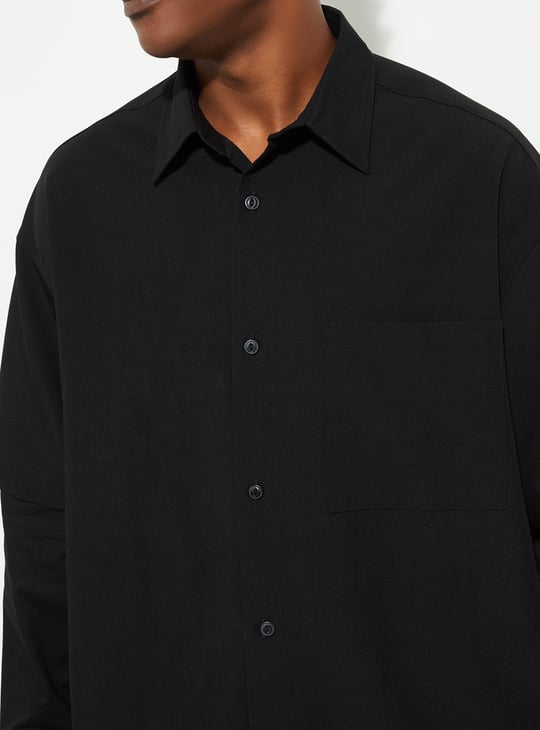 URB_N Men Oversized Solid Shirt