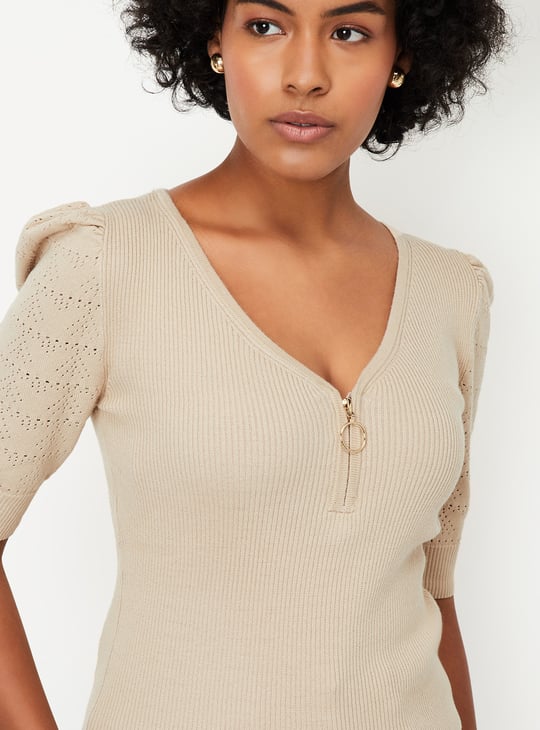 Women Rib Knit Top