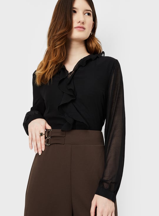 Women Ruffle Detail Top