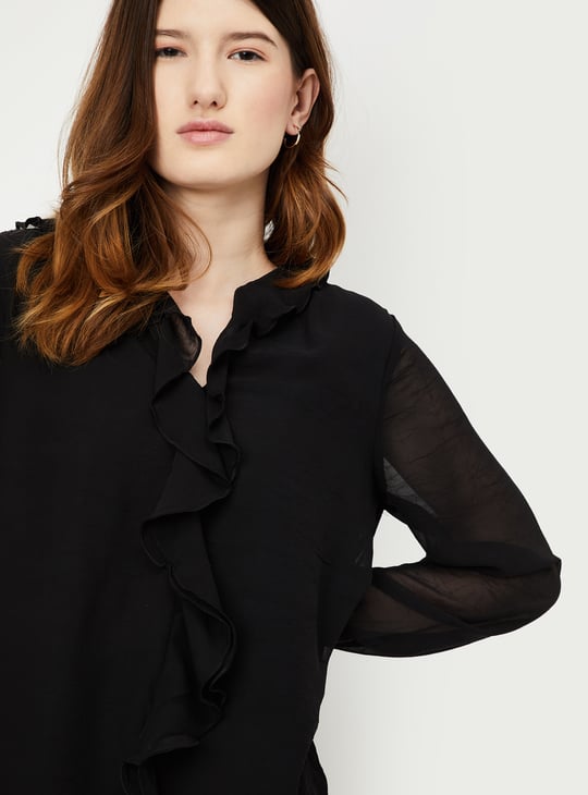 Women Ruffle Detail Top