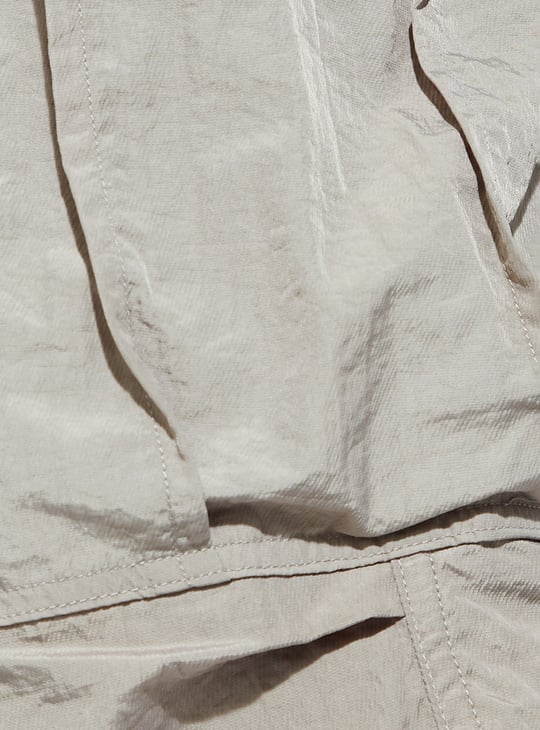 URB_N Men Solid Parachute Pants with Cargo Pockets