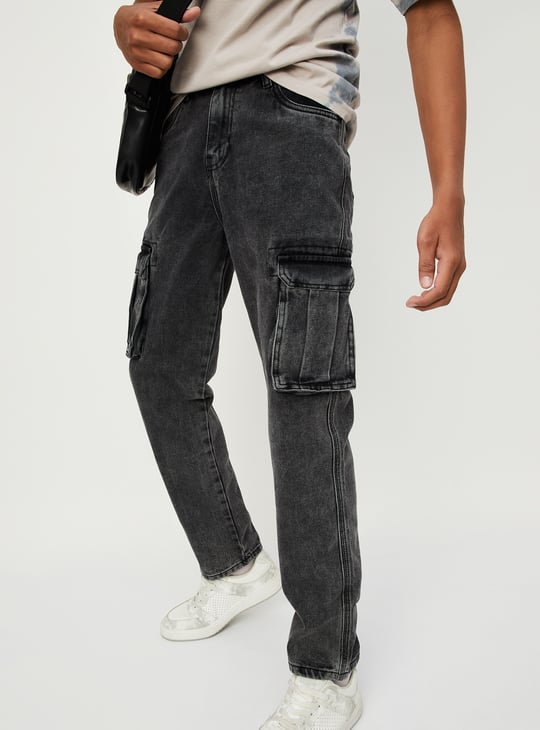 Boys Washed Cargo Jeans