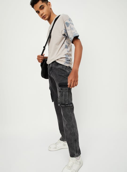Boys Washed Cargo Jeans