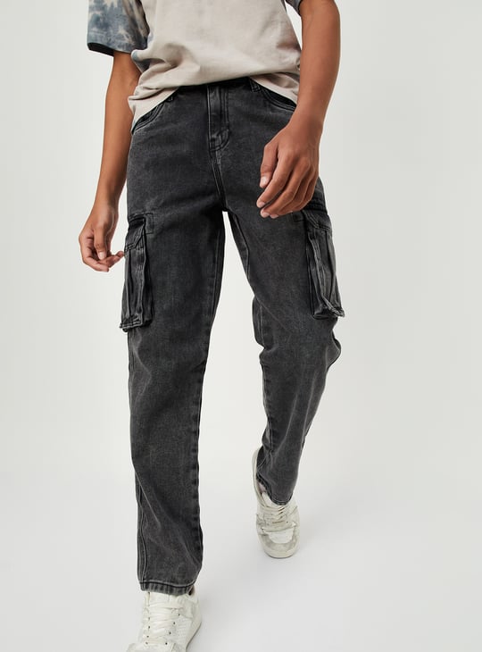 Boys Washed Cargo Jeans