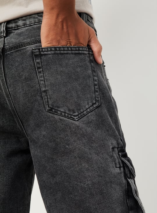 Boys Washed Cargo Jeans