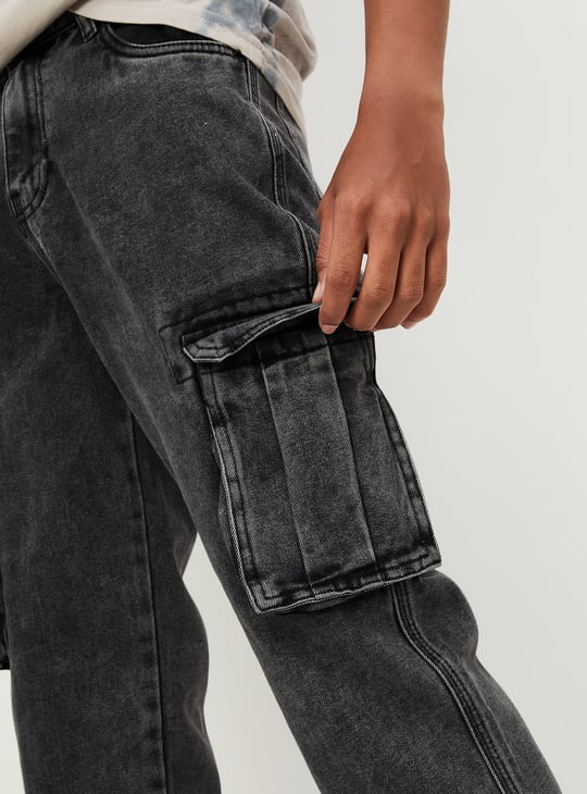 Boys Washed Cargo Jeans