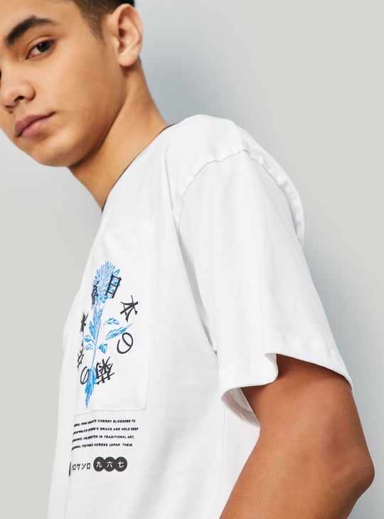 Boys Oversized Printed T-shirt with Pocket