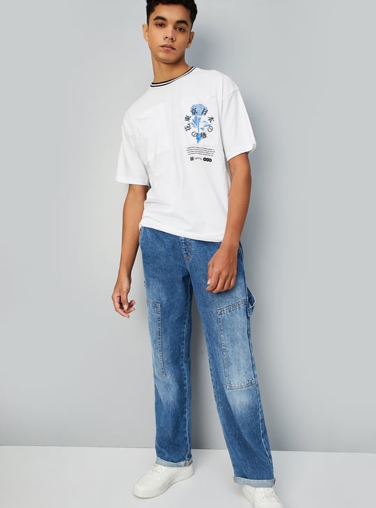 Boys Oversized Printed T-shirt with Pocket