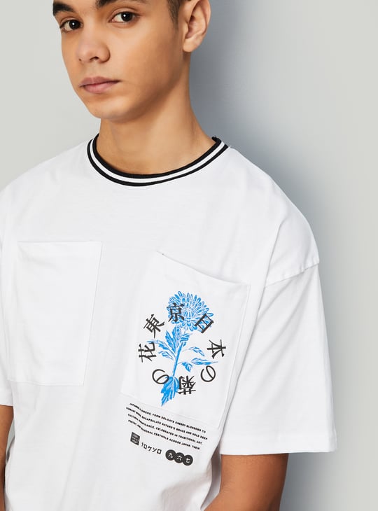 Boys Oversized Printed T-shirt with Pocket