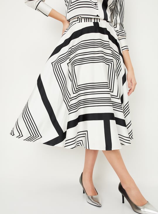 Buy Women Printed Pleated Midi Skirt Online at just Rs