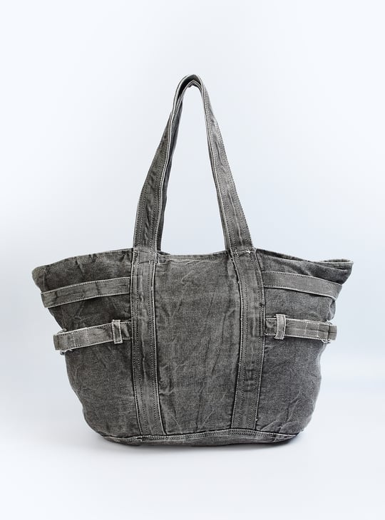 Women Washed Denim Tote Bag