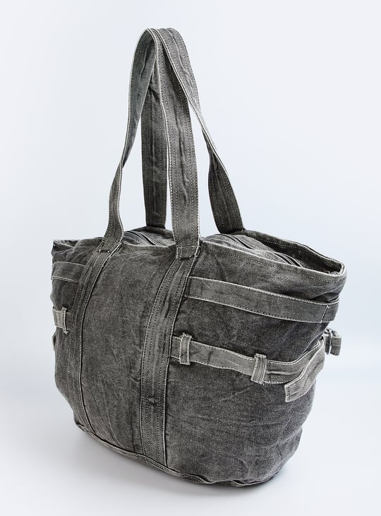Women Washed Denim Tote Bag