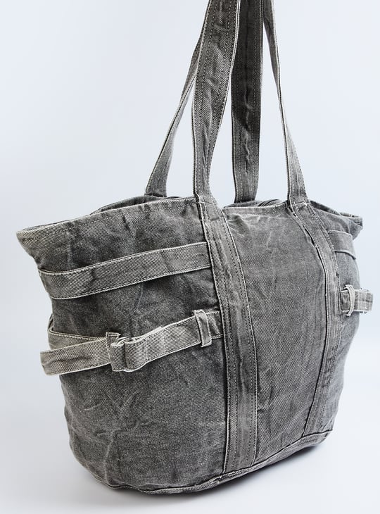 Women Washed Denim Tote Bag