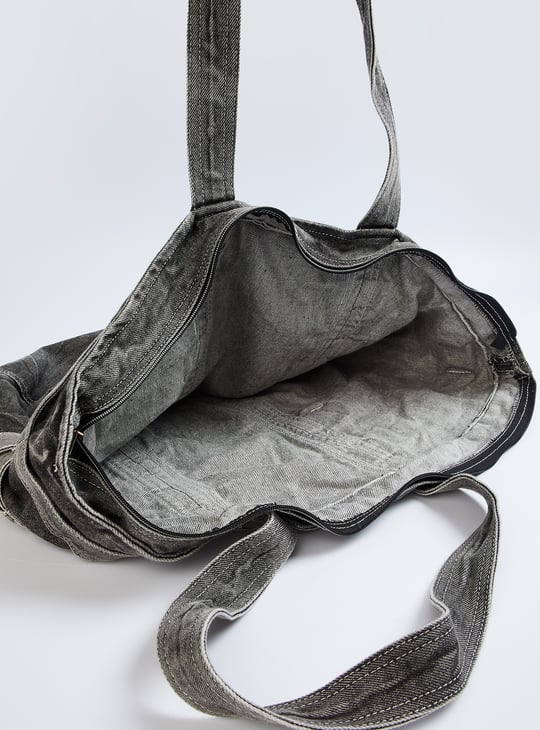 Women Washed Denim Tote Bag