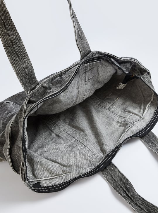 Women Washed Denim Tote Bag