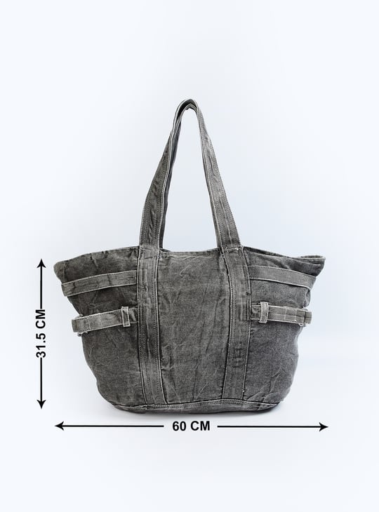 Women Washed Denim Tote Bag