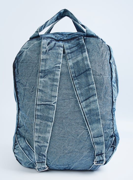 Women Washed Denim Backpack