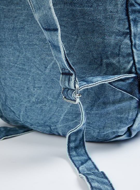 Women Washed Denim Backpack