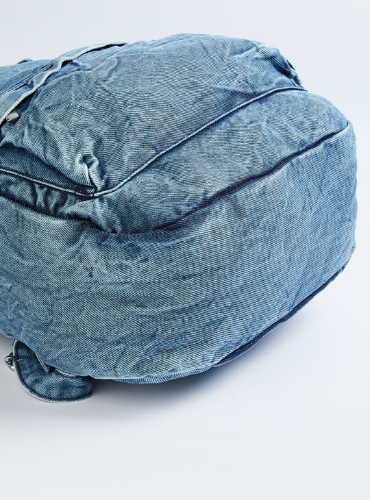 Women Washed Denim Backpack