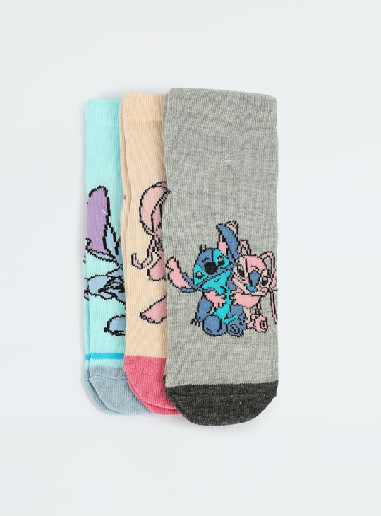 Girls Stitch Printed Socks Pack of