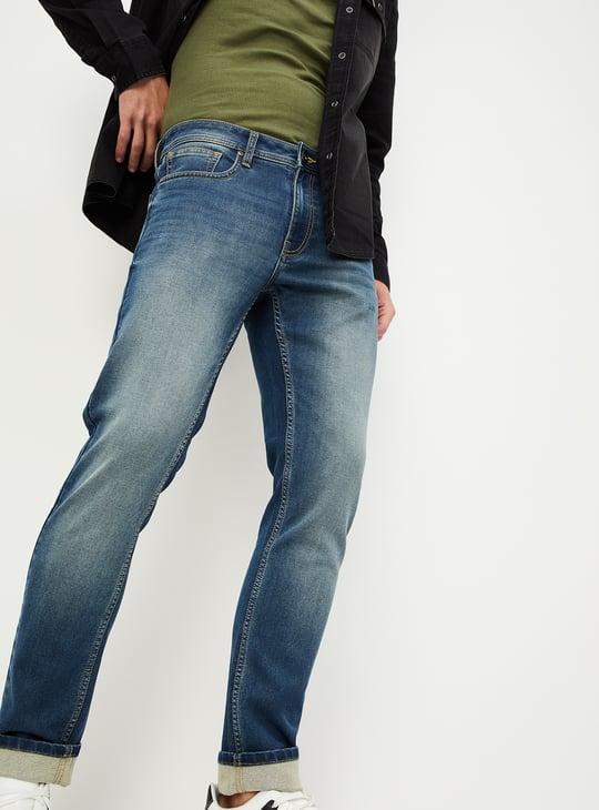 Men Skinny Fit Washed Jeans Jeans