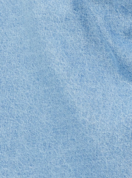 Men Oversized Faded Denim Shirt