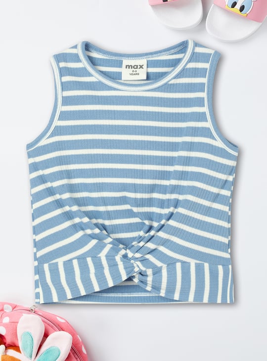 Girls Striped Twisted Tank Top