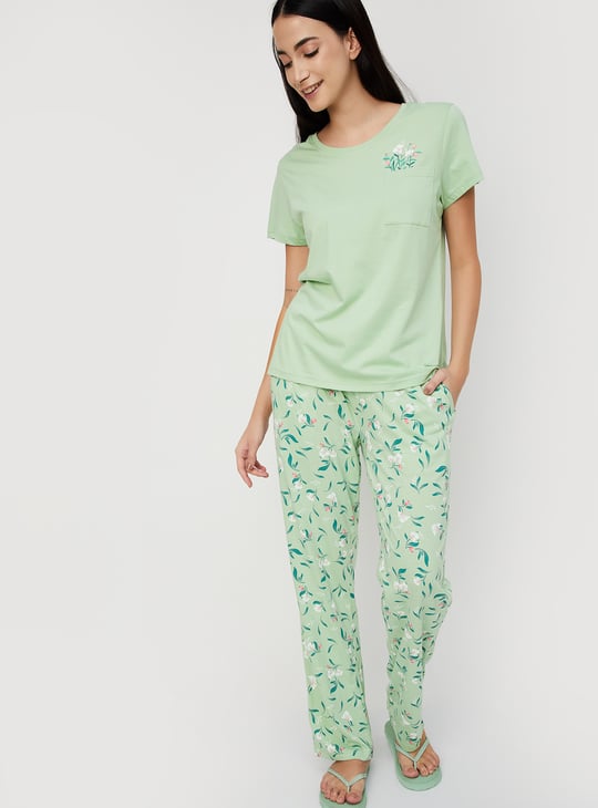 Women Floral Printed PJ Set