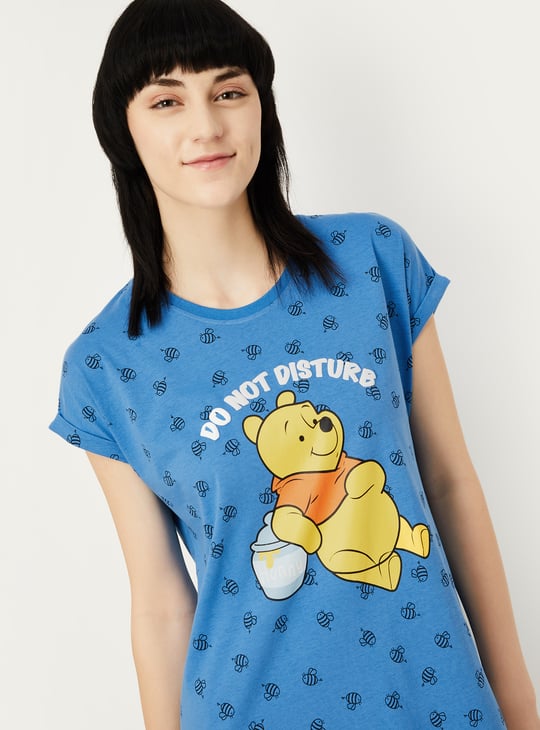 Women Winnie The Pooh Print Chemise