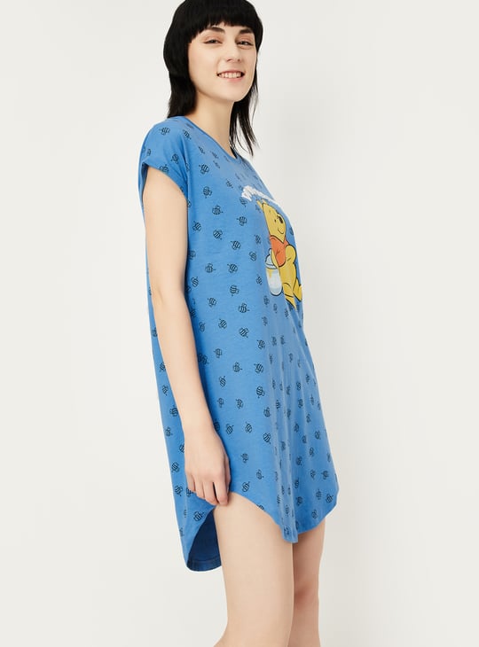 Women Winnie The Pooh Print Chemise