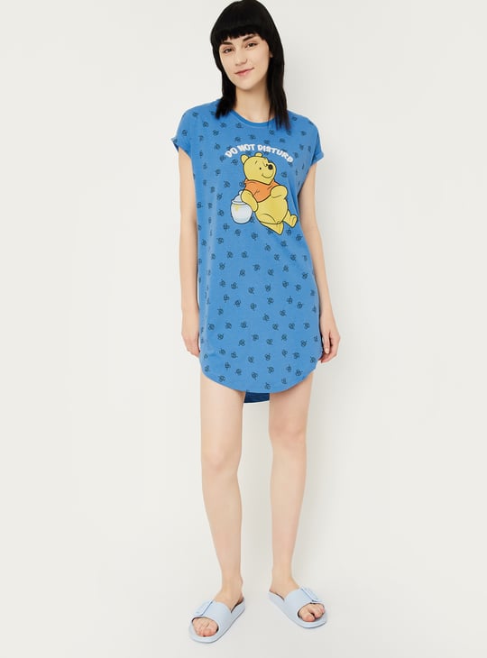 Women Winnie The Pooh Print Chemise