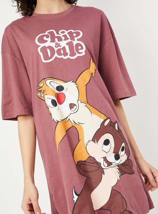 Women Boxy Fit Chip & Dale Printed Chemise