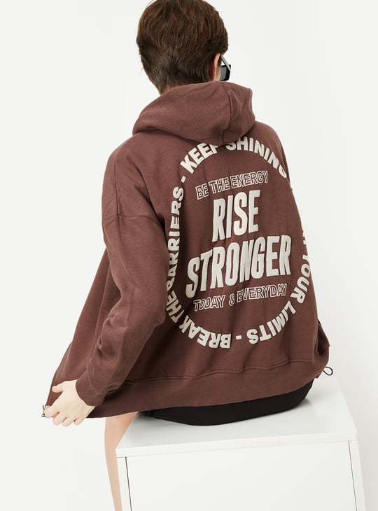 Women Back Printed Hooded Sweatshirt