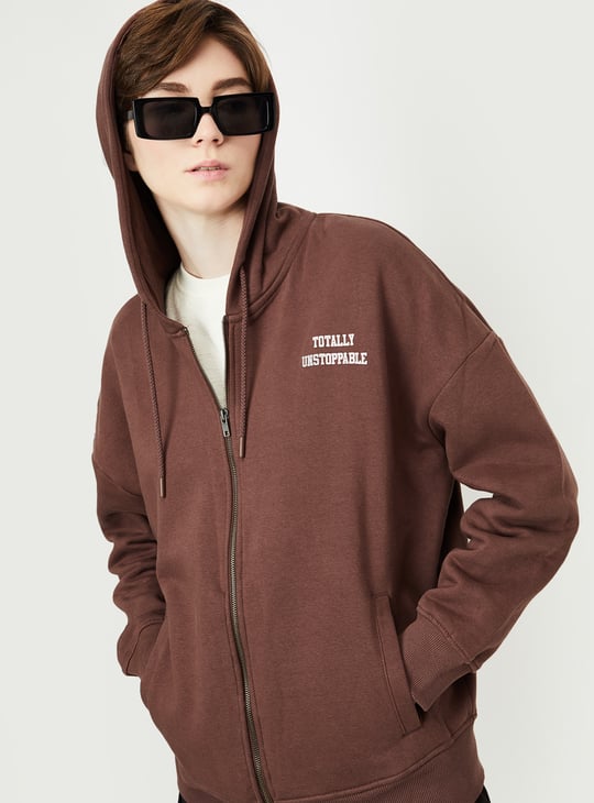 Women Back Printed Hooded Sweatshirt