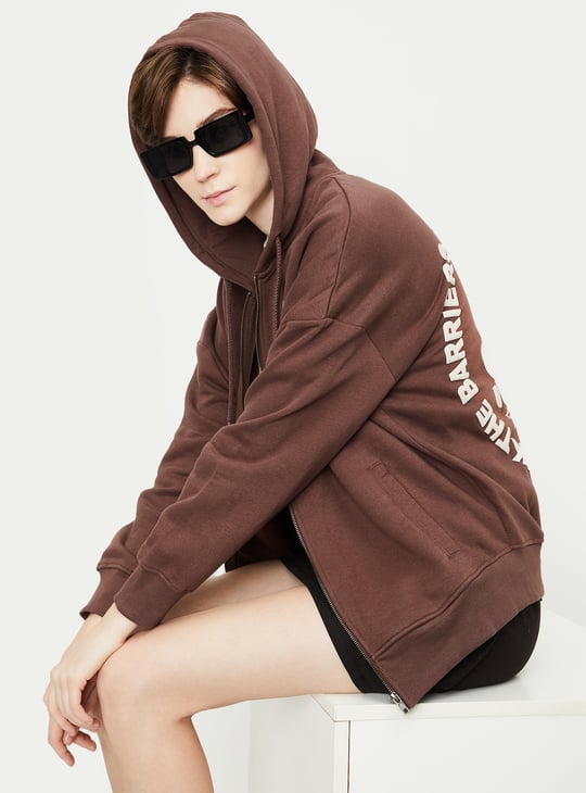 Women Back Printed Hooded Sweatshirt