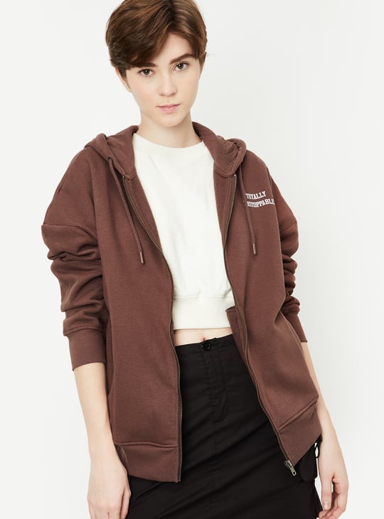Women Back Printed Hooded Sweatshirt