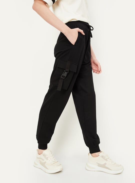 Women Solid Relaxed Fit Cargo Joggers