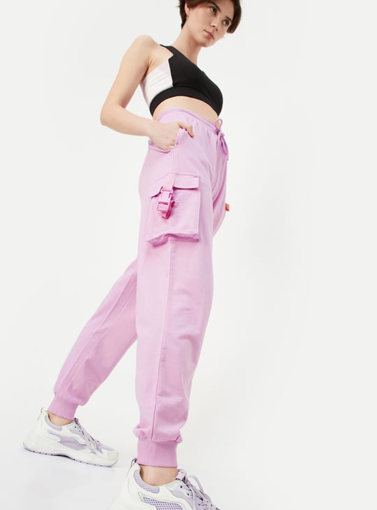 Women Solid Relaxed Fit Cargo Joggers