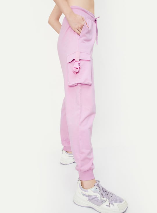 Women Solid Relaxed Fit Cargo Joggers