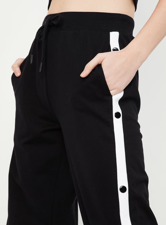 Women Side Snap Athleisure Track Pants