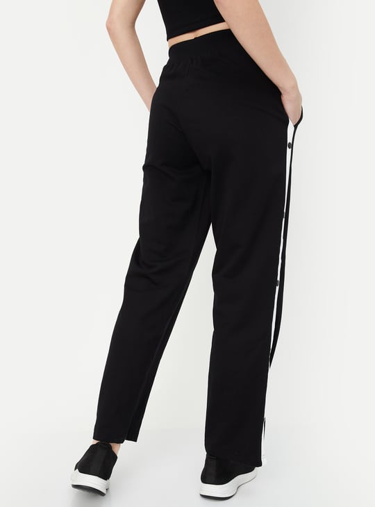 Women Side Snap Athleisure Track Pants