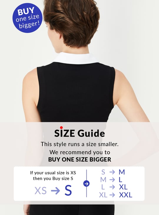 Women Ribbed Johnny Collar Crop Top