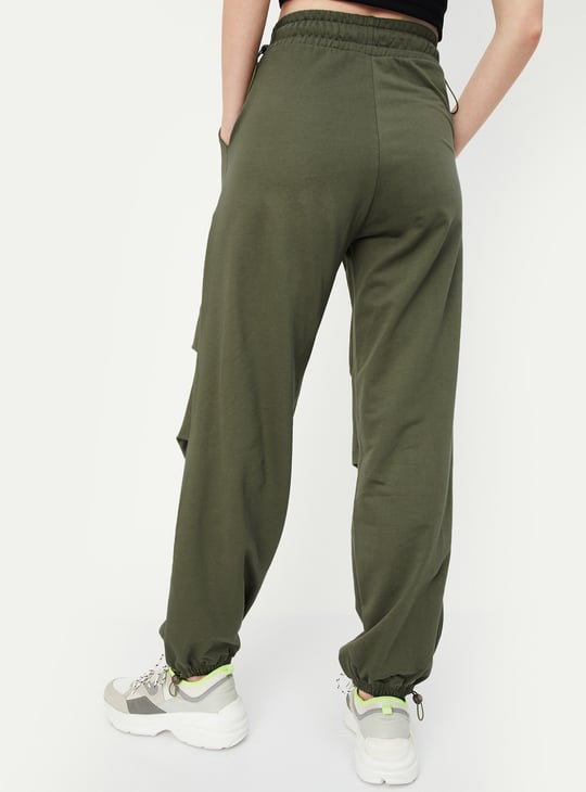 Women Relaxed Fit Solid Parachute Pants