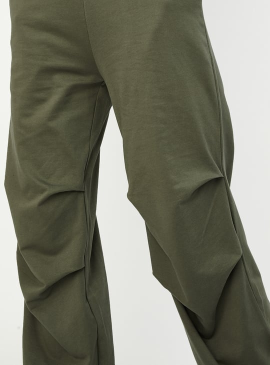 Women Relaxed Fit Solid Parachute Pants